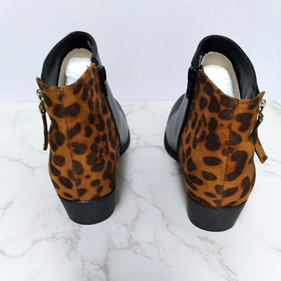 Esprit Black Leopard Ankle Boots Size 8 - Picture 6 of 11